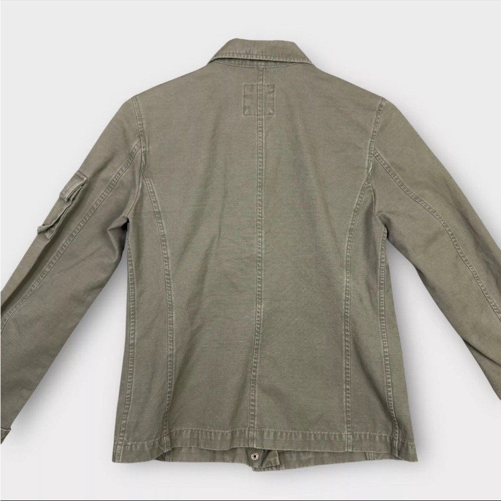 J Crew Women's Utility Cargo Safari Jacket Sz Small Green Military Field Y2K VTG - Picture 4 of 12